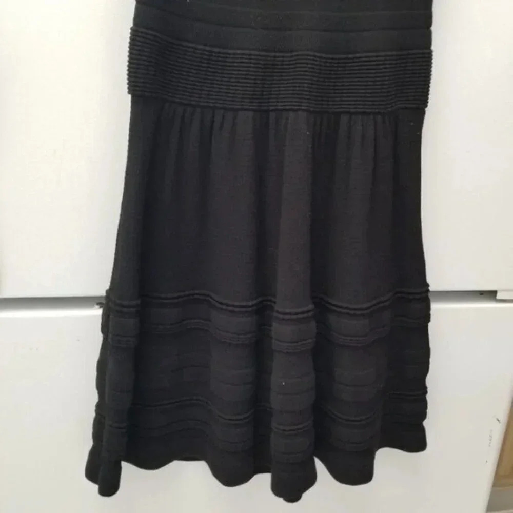 Sandro Paris Cotton Black Knit Mini Dress 4 - Picture 9 of 11